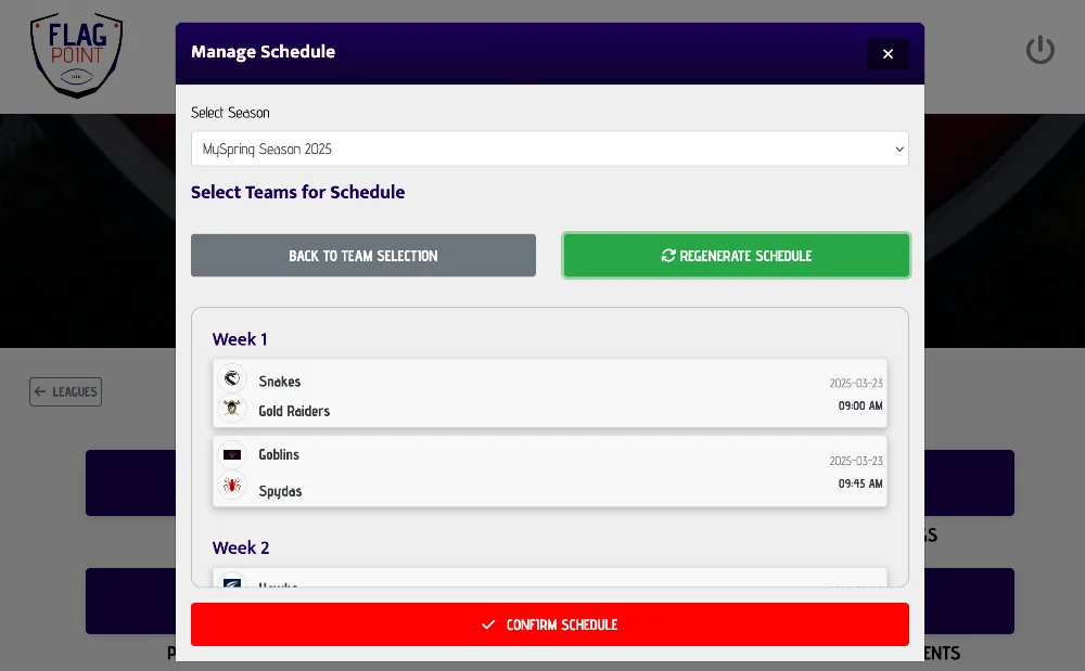 Schedule generation tool
