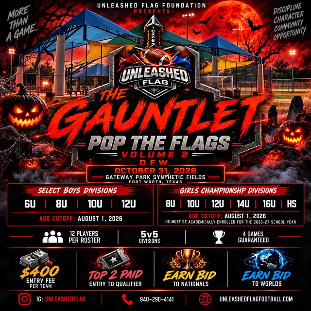 Unleashed Gauntlet Pop the Flags Volume 2 Flag Football Tournament