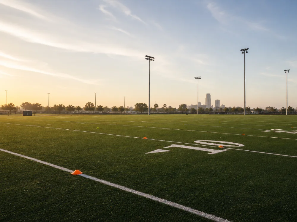 photo of a flag football field set up before a tournament