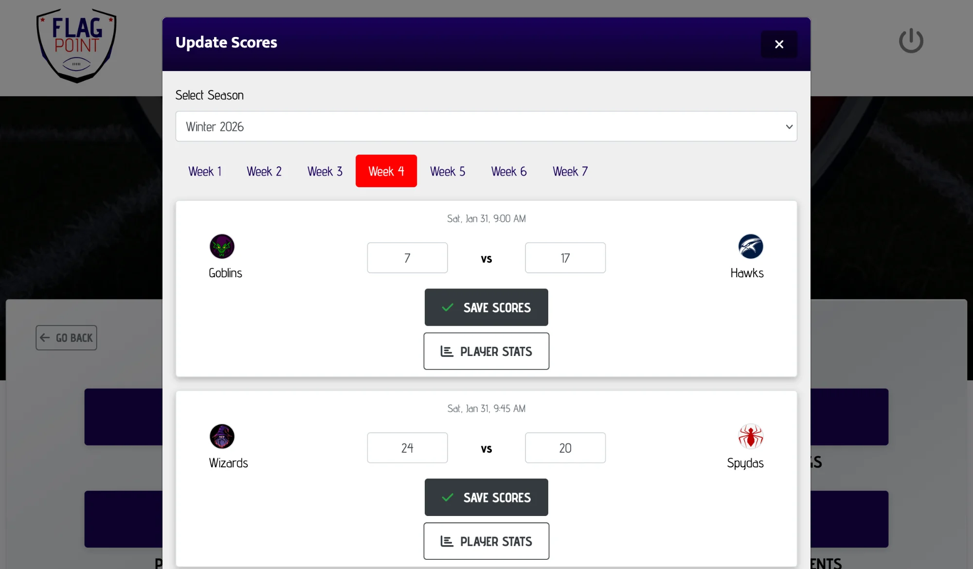 Score entry system