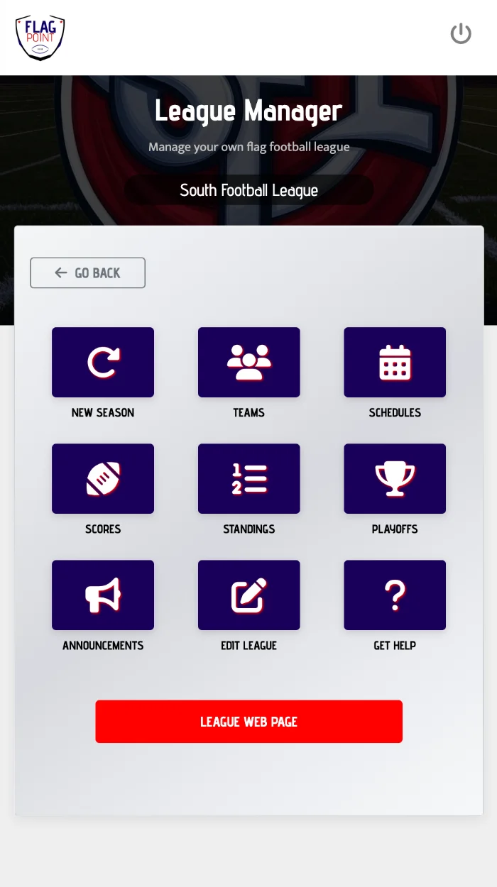 flag football player profile screenshot